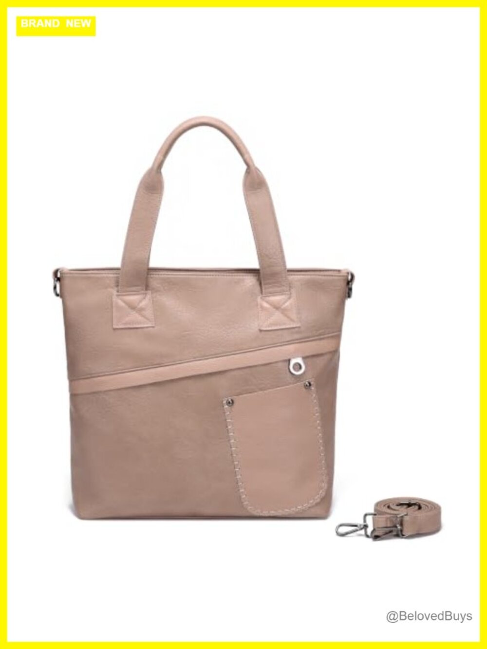 Faux Leather Multi-Pocket Satchel Tote
